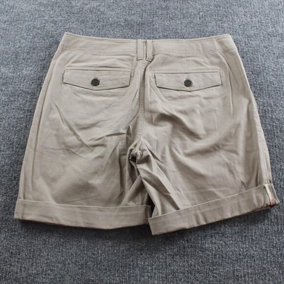 Burberry Brit Shorts Women 6 Pleated Cuffed Chino Khaki Preppy Quiet Luxury Chic - Picture 2 of 9